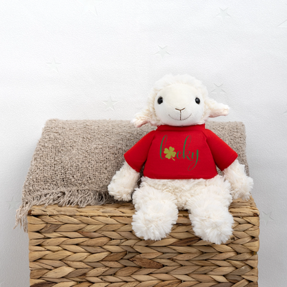 Maskottchen Schaf "Lucky" - mit Customizer personalisierbar - Rot