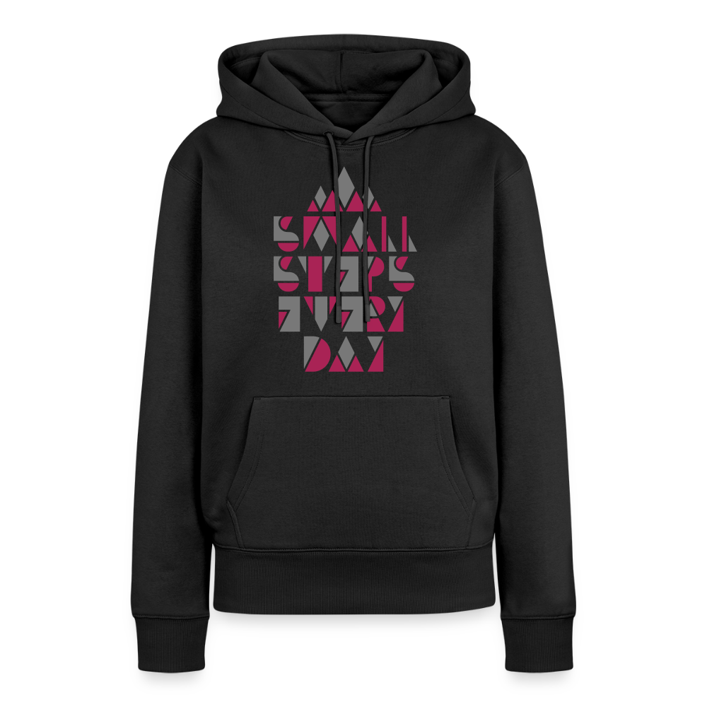Premium Hoodie "Small Steps" - Schwarz