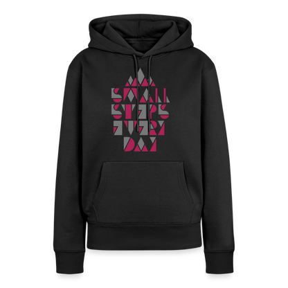 Premium Hoodie "Small Steps" - Schwarz