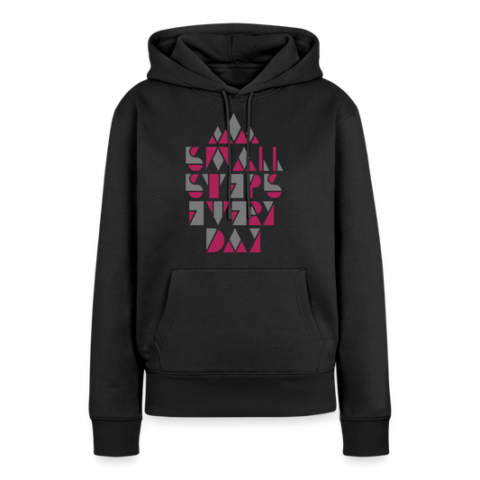 Premium Hoodie "Small Steps" - Schwarz