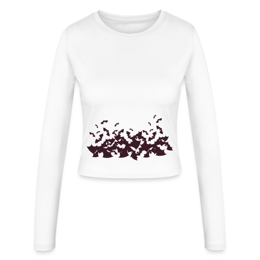 Frauen Langarmshirt "Fledermäuse" - Weiß