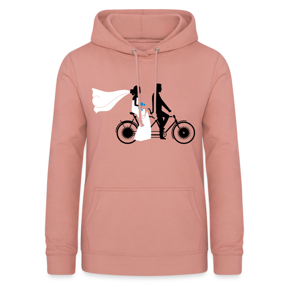 Hoodie Damen "Hochzeitsfahrrad" - mit Customizer personalisierbar - Altrosa