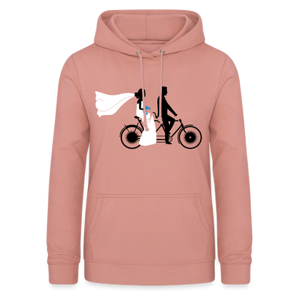 Hoodie Damen "Hochzeitsfahrrad" - mit Customizer personalisierbar - Altrosa