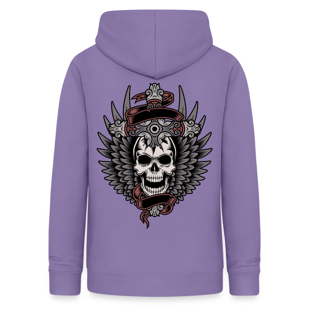 Frauen Hoodie "Totenkopf-Schwert" - Lavendel