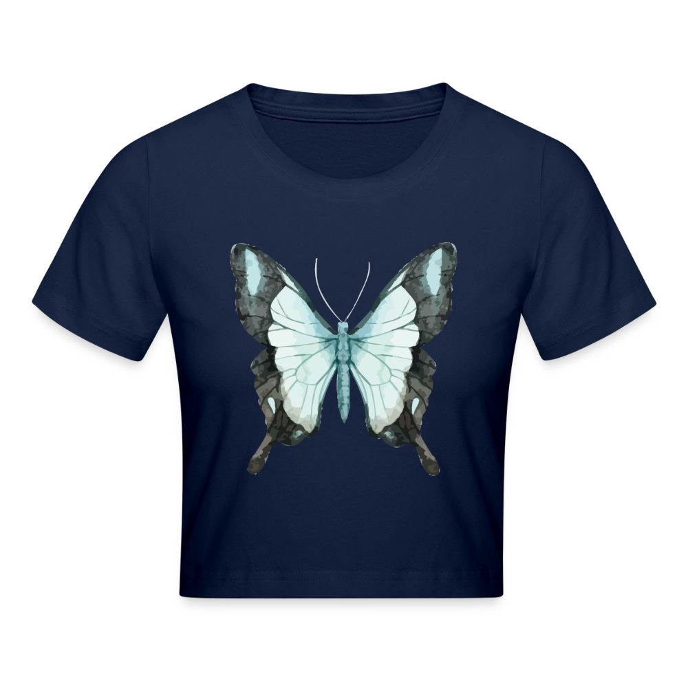 Cropped T-Shirt "Butterfly" - Light Navy