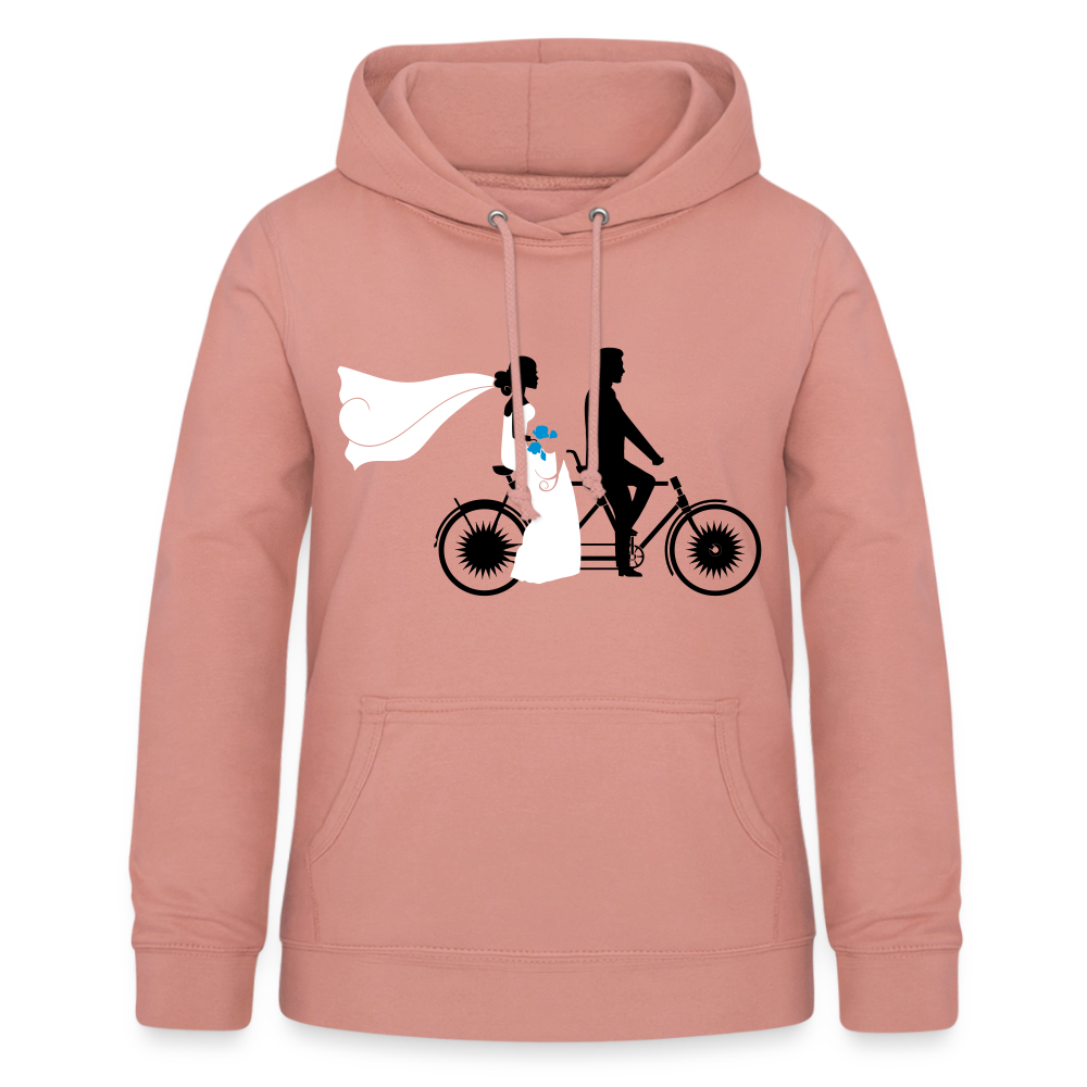 Hoodie Damen "Hochzeitsfahrrad" - Altrosa