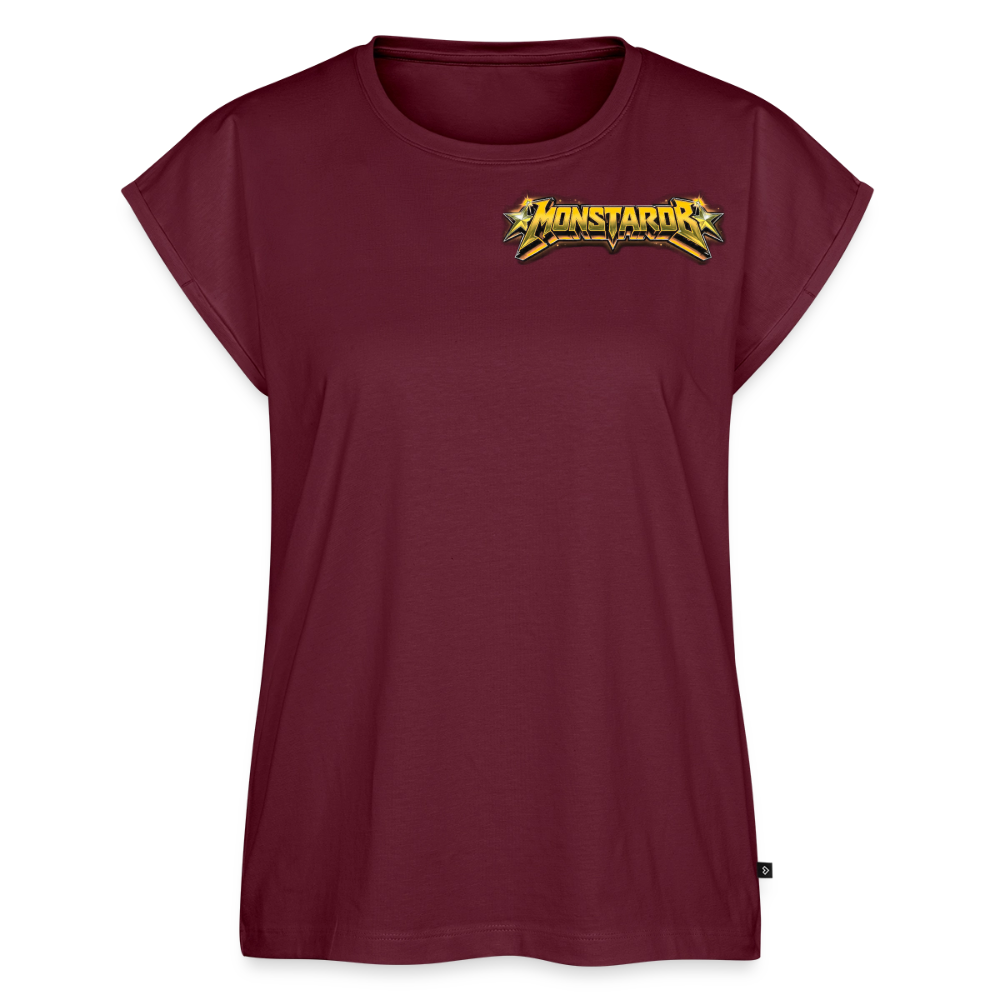 T-Shirt mit gerollten Ärmeln "Monstarob" - Burgunderrot