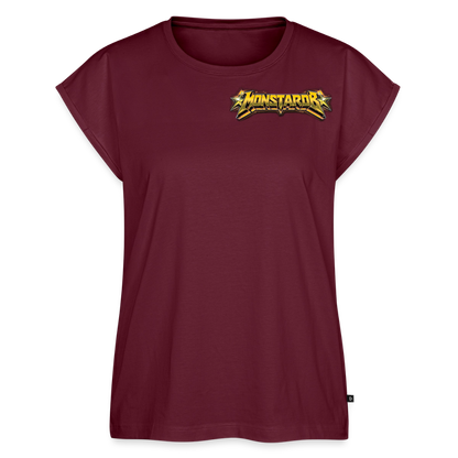 T-Shirt mit gerollten Ärmeln "Monstarob" - Burgunderrot