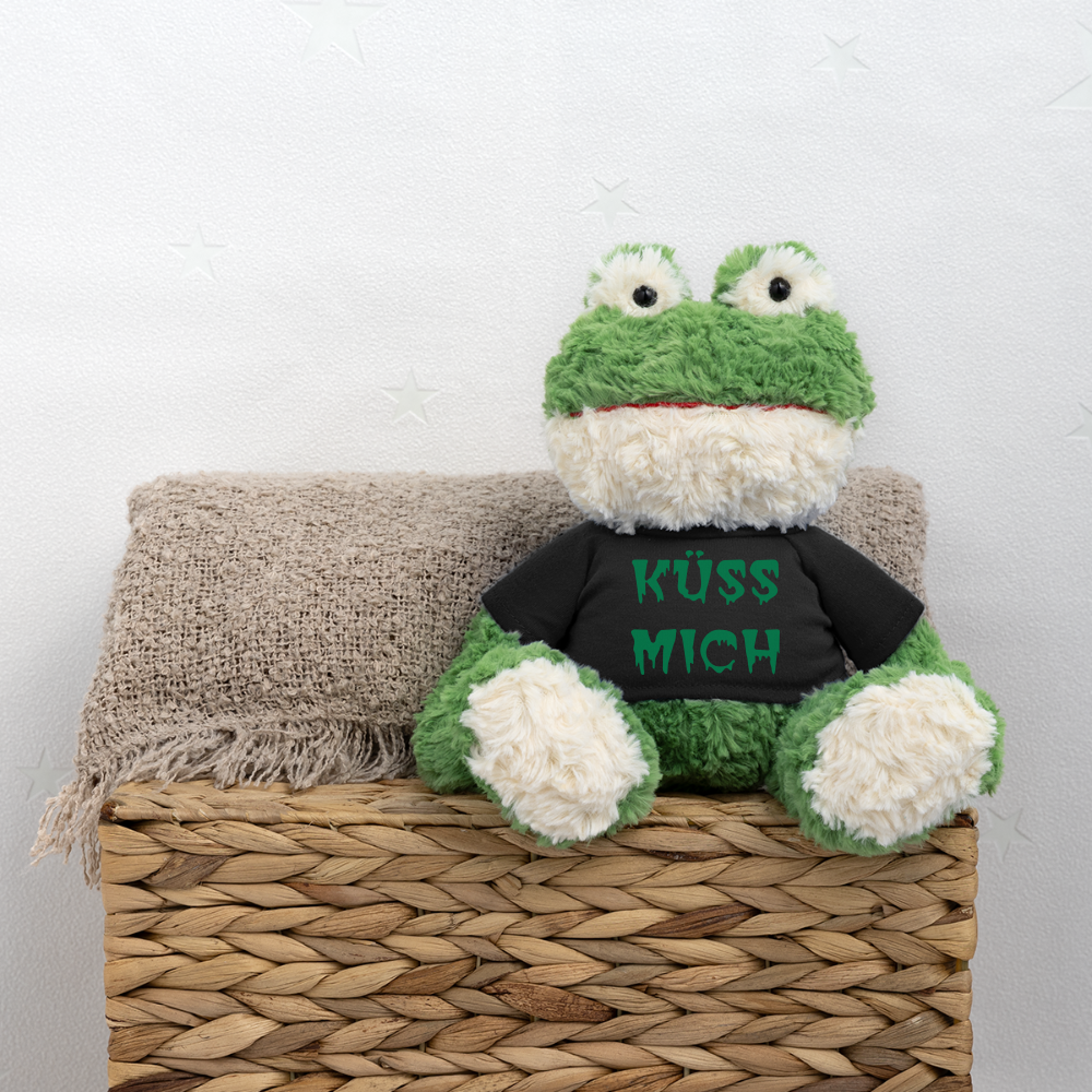 Maskottchen Frosch "Küss mich" - mit Customizer personalisierbar - Schwarz