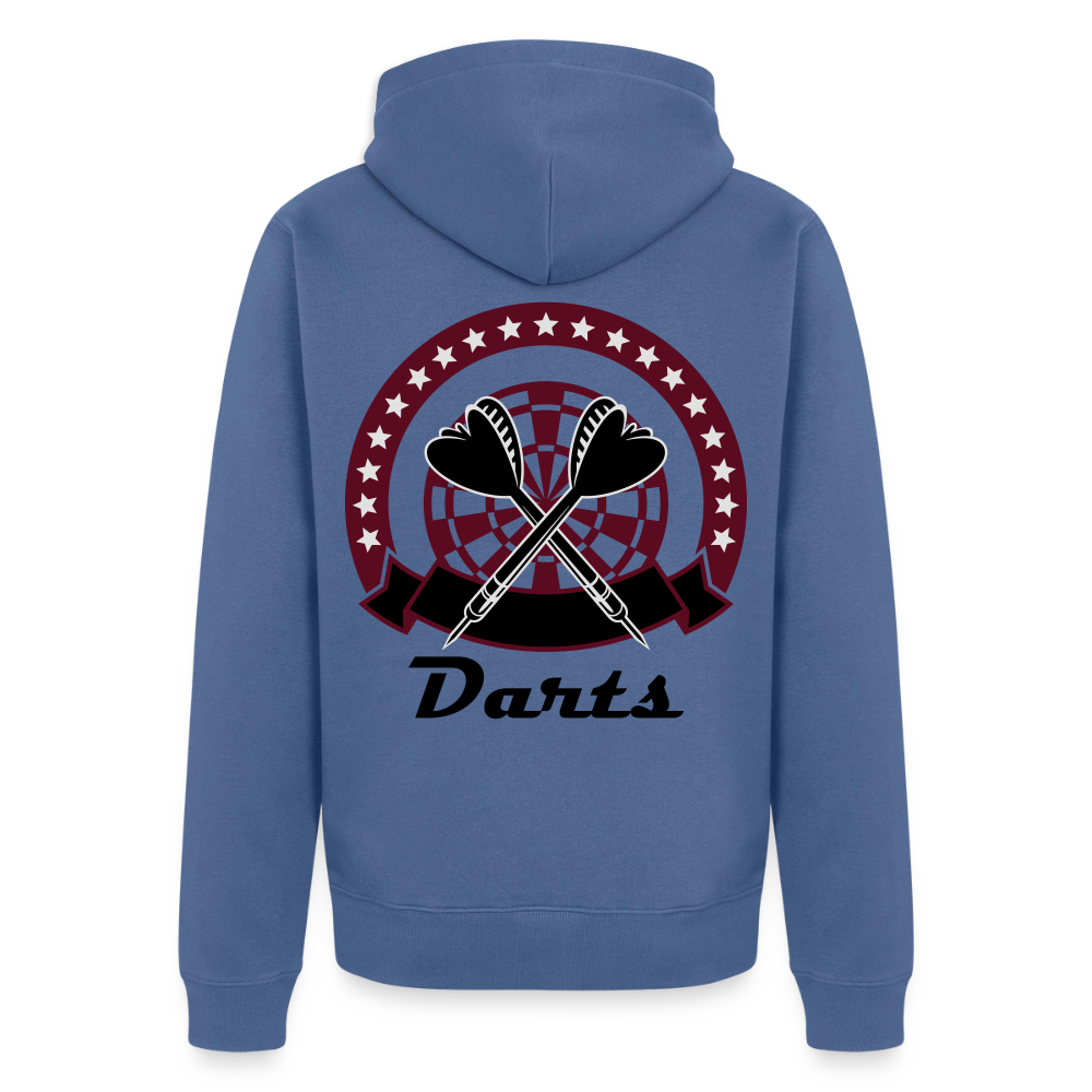 Premium Kapuzenjacke Herren "Darts" - Taubenblau