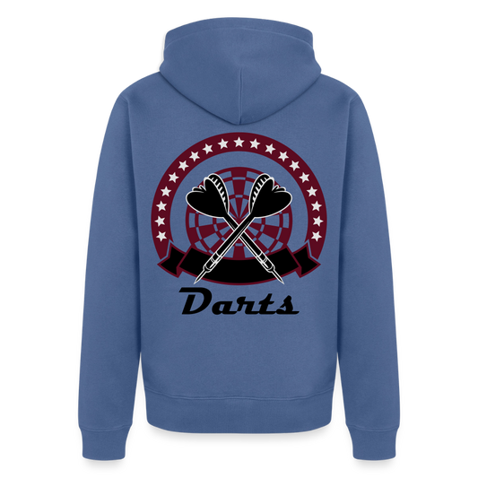 Premium Kapuzenjacke Herren "Darts" - Taubenblau