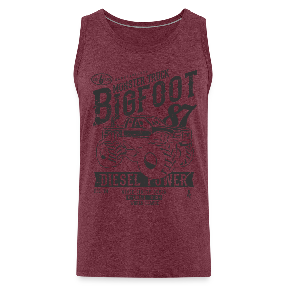 Tank Top "Bigfoot" mit Customizer personalisierbar - Bordeauxrot meliert