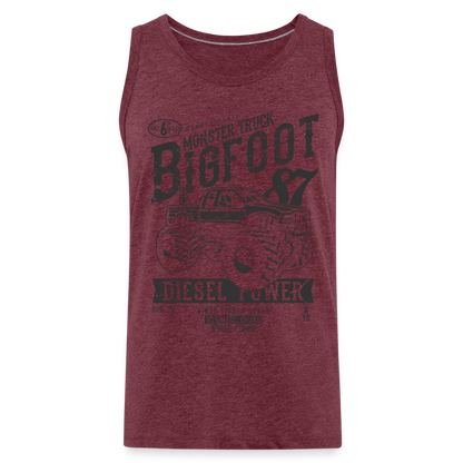 Tank Top "Bigfoot" mit Customizer personalisierbar - Bordeauxrot meliert