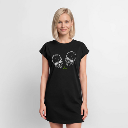 Damen T-Shirt Kleid "Boo.." - Schwarz