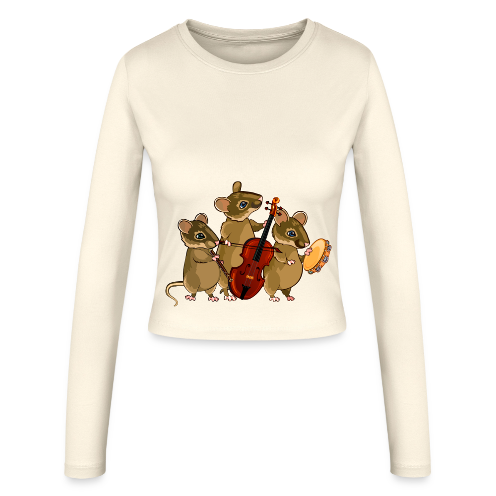 Slim Fit Langarmshirt "Mäuseband" - Creme