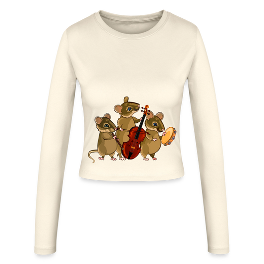 Slim Fit Langarmshirt "Mäuseband" - Creme