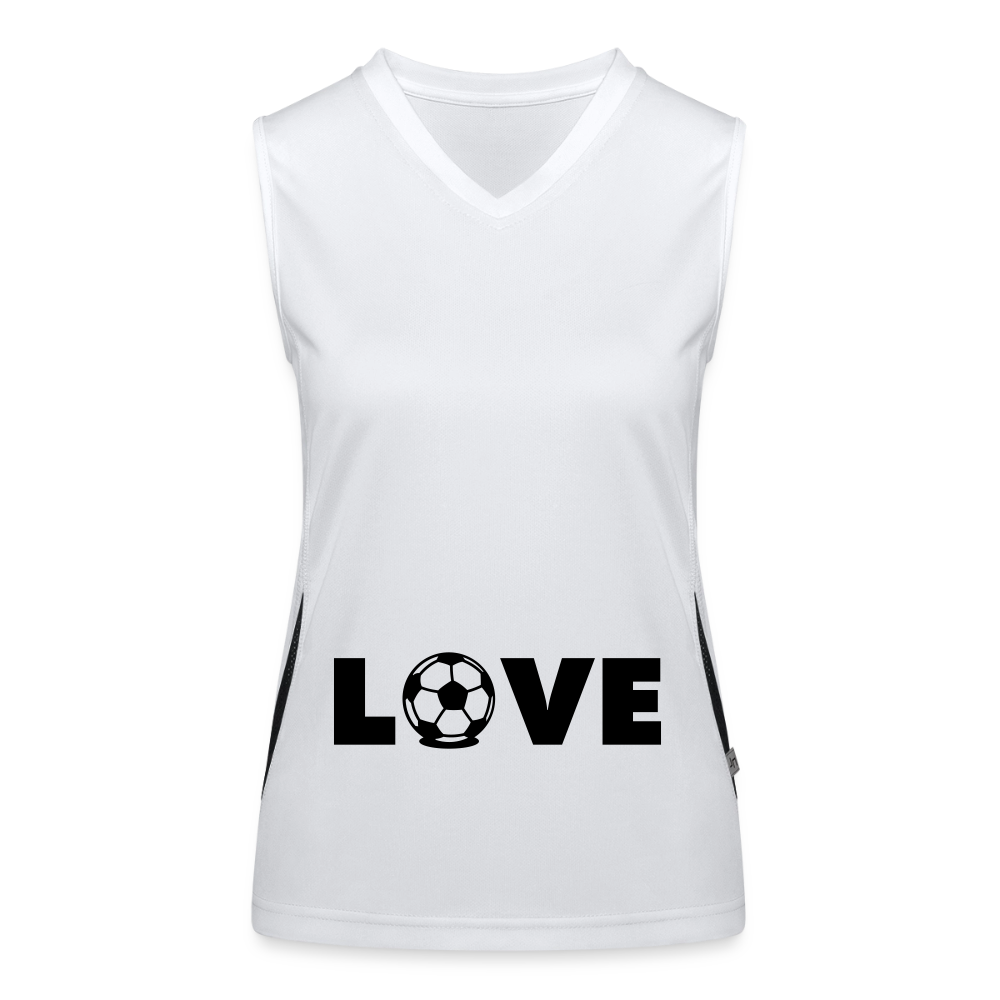 Funktionelles Tanktop Damen "Love Football" - Weiß/Schwarz