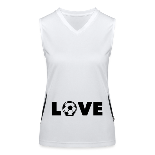 Funktionelles Tanktop Damen "Love Football" - Weiß/Schwarz