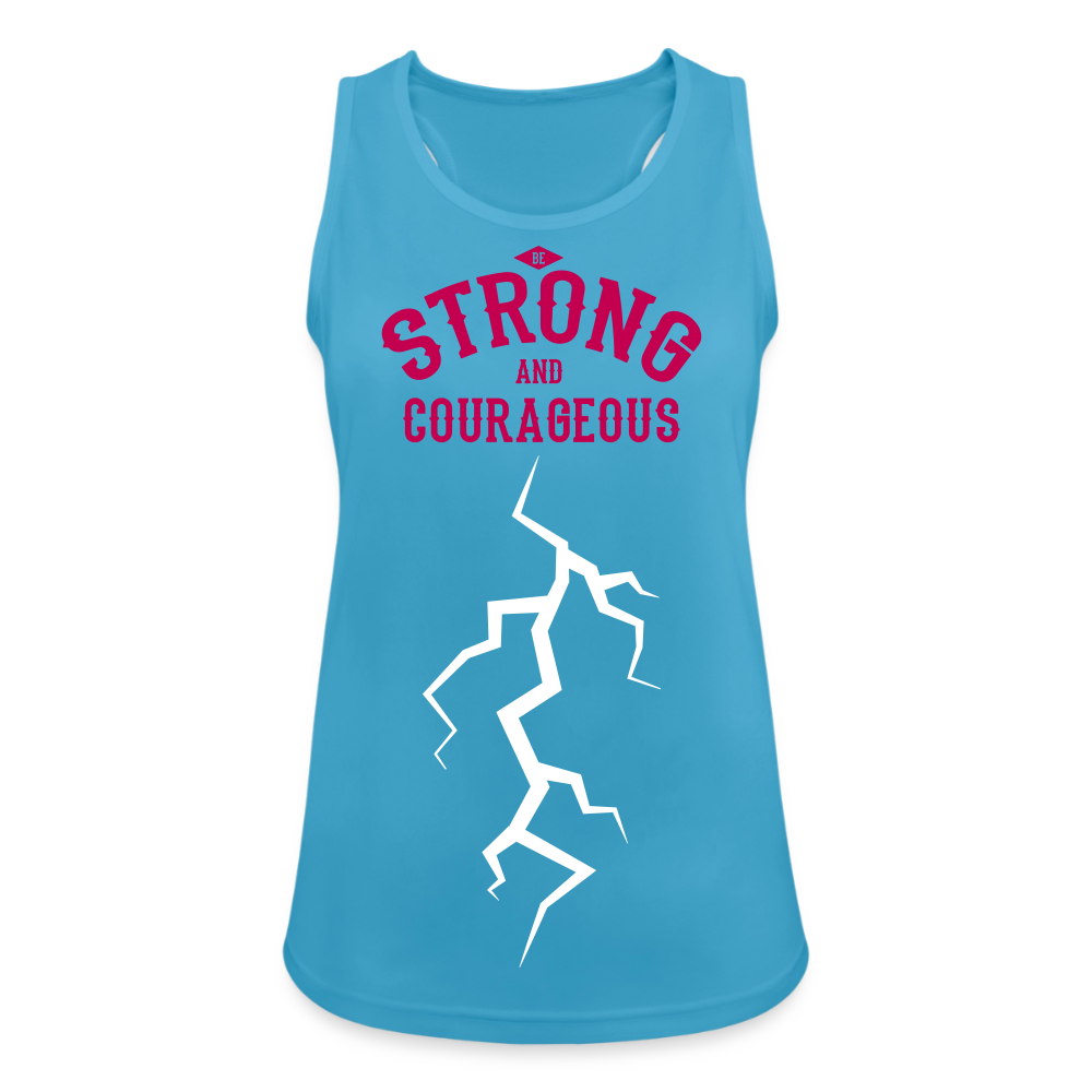 Tanktop atmungsaktiv "Be strong" - Saphirblau