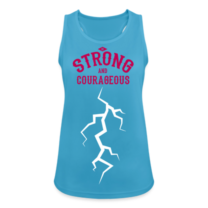 Tanktop atmungsaktiv "Be strong" - Saphirblau