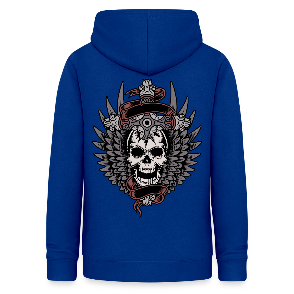 Frauen Hoodie "Totenkopf-Schwert" - Royalblau