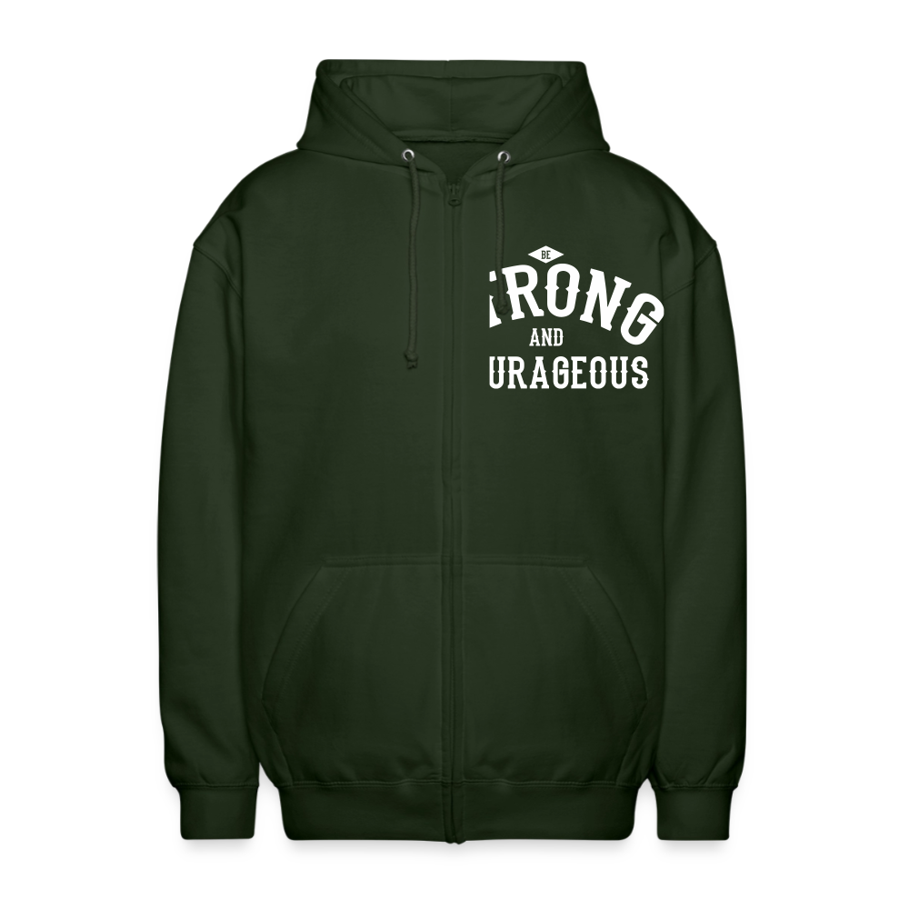 Kapuzenjacke "Be Strong" - Forstgrün 