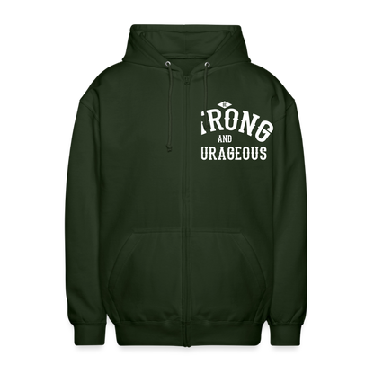 Kapuzenjacke "Be Strong" - Forstgrün 