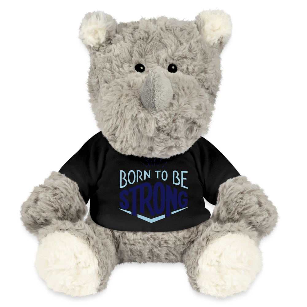 Maskottchen Nashorn "Strong" - mit Customizer personalisierbar - Schwarz