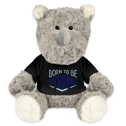 Maskottchen Nashorn "Strong" - mit Customizer personalisierbar - Schwarz