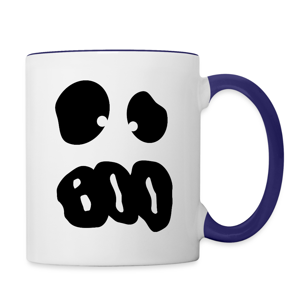 Tasse zweifarbig "Happy Halloween" - Weiß/Kobaltblau