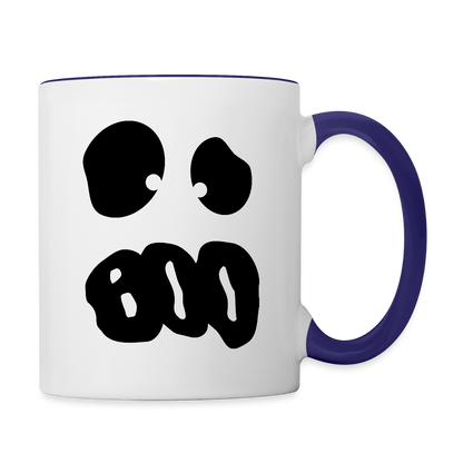 Tasse zweifarbig "Happy Halloween" - Weiß/Kobaltblau