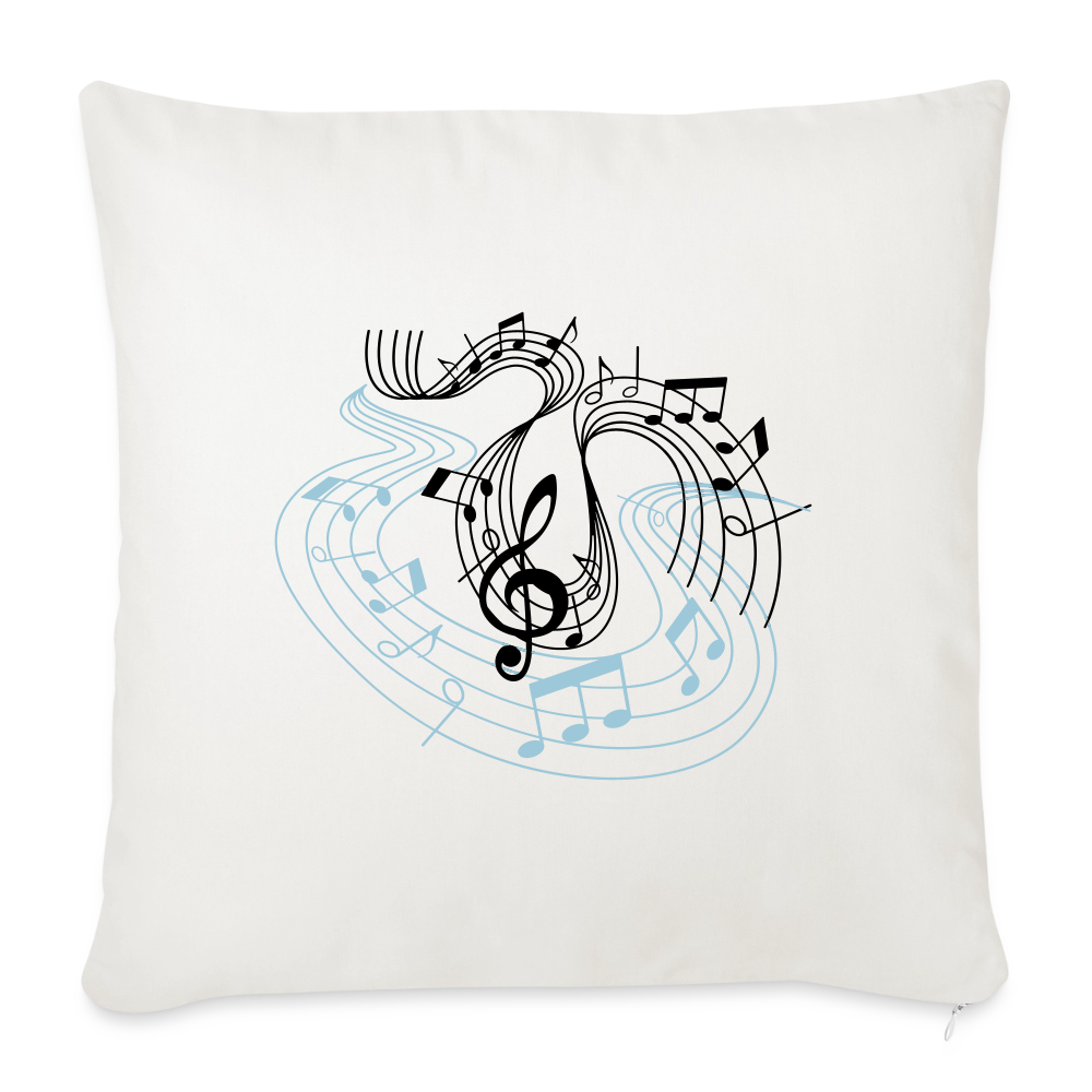 Sofakissen mit Füllung 44 x 44 cm "Musiknoten" - Naturweiß 