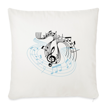 Sofakissen mit Füllung 44 x 44 cm "Musiknoten" - Naturweiß 