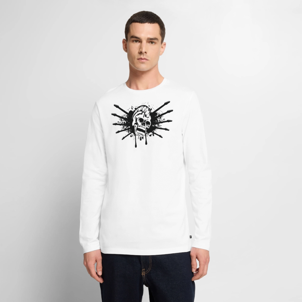 Premium Bio Langarmshirt "Punk Guitar" - Weiß