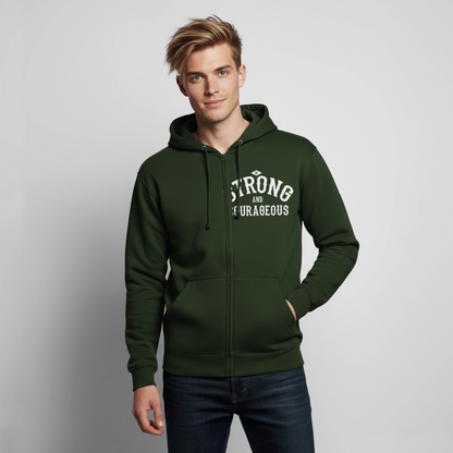 Kapuzenjacke "Be Strong" - Forstgrün 