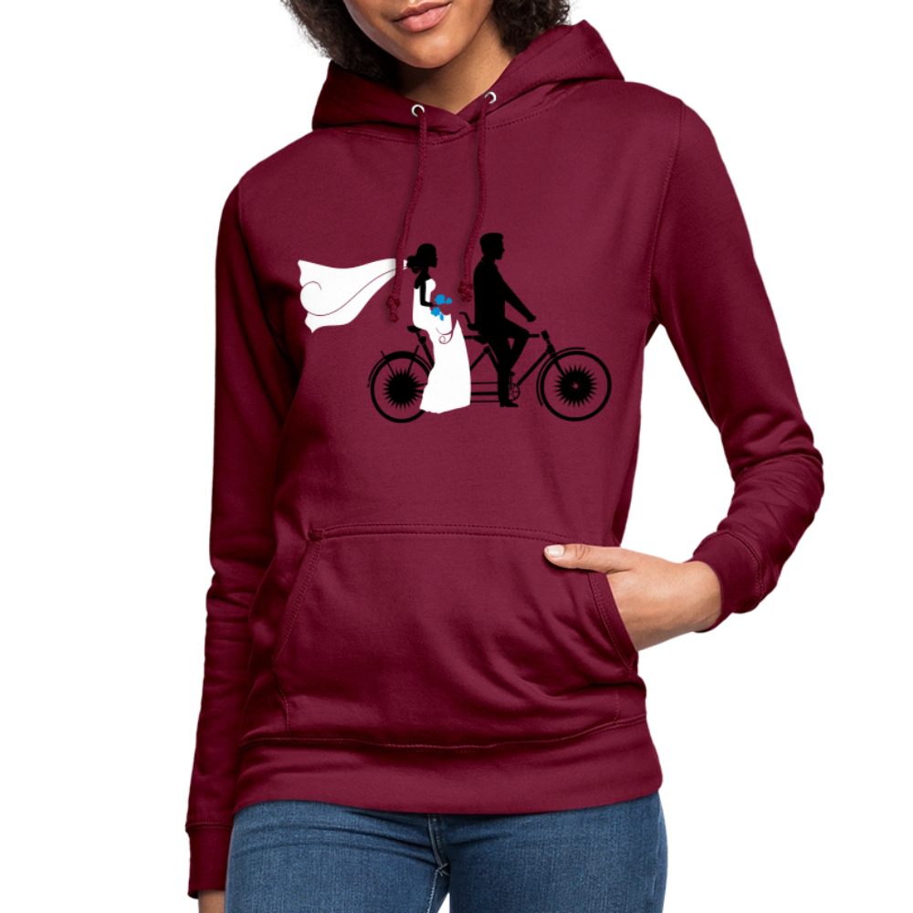 Hoodie Damen "Hochzeitsfahrrad" - mit Customizer personalisierbar - Bordeaux