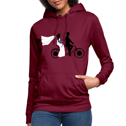Hoodie Damen "Hochzeitsfahrrad" - mit Customizer personalisierbar - Bordeaux