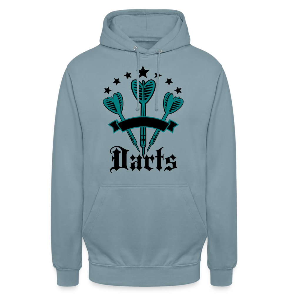 Hoodie Unisex "Darts" - mit Customizer personalisierbar - Nebelblau