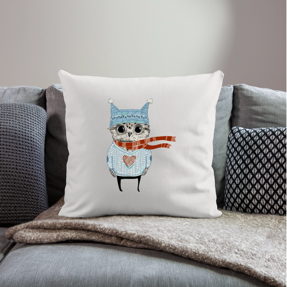 Sofakissen mit Füllung "Weihnachtseule" - Naturweiß 