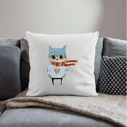 Sofakissen mit Füllung "Weihnachtseule" - Naturweiß 