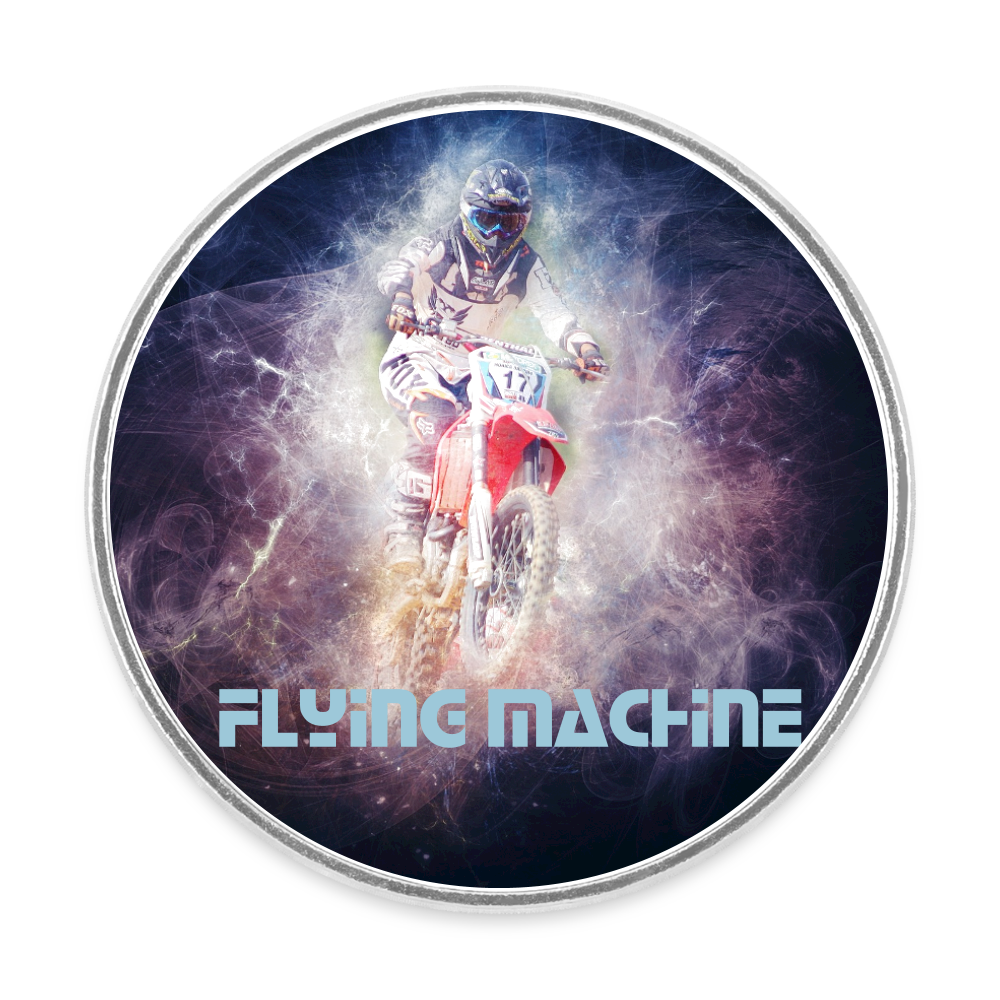 Runder Kühlschrankmagnet "Flying Machine" - Weiß