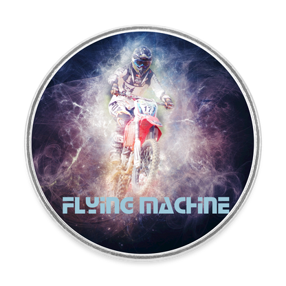 Runder Kühlschrankmagnet "Flying Machine" - Weiß