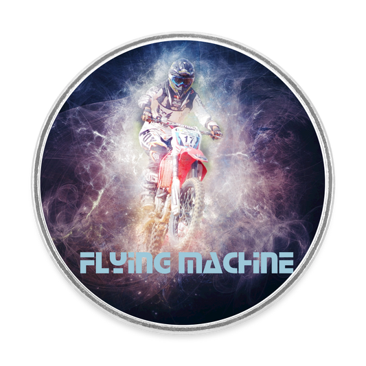 Runder Kühlschrankmagnet "Flying Machine" - Weiß