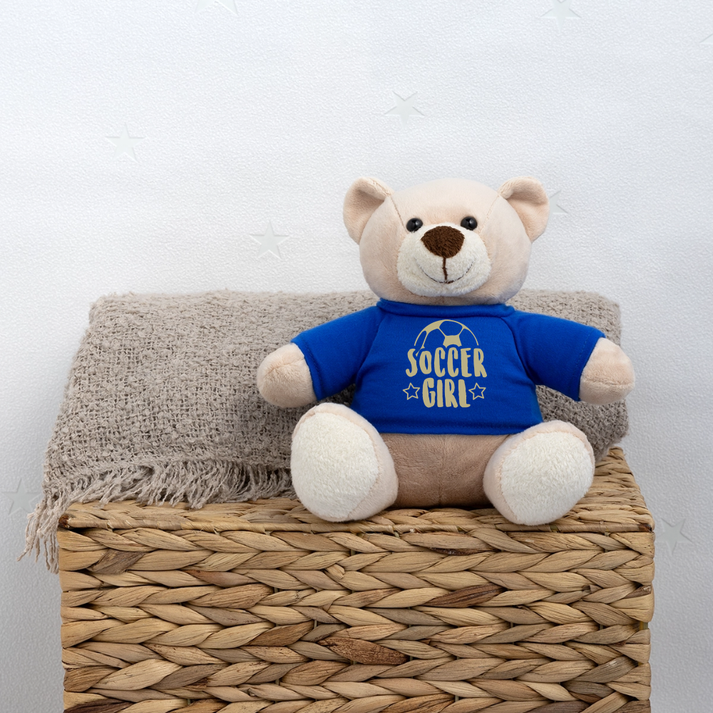 Maskottchen Teddy "Soccer Girl" - Königsblau