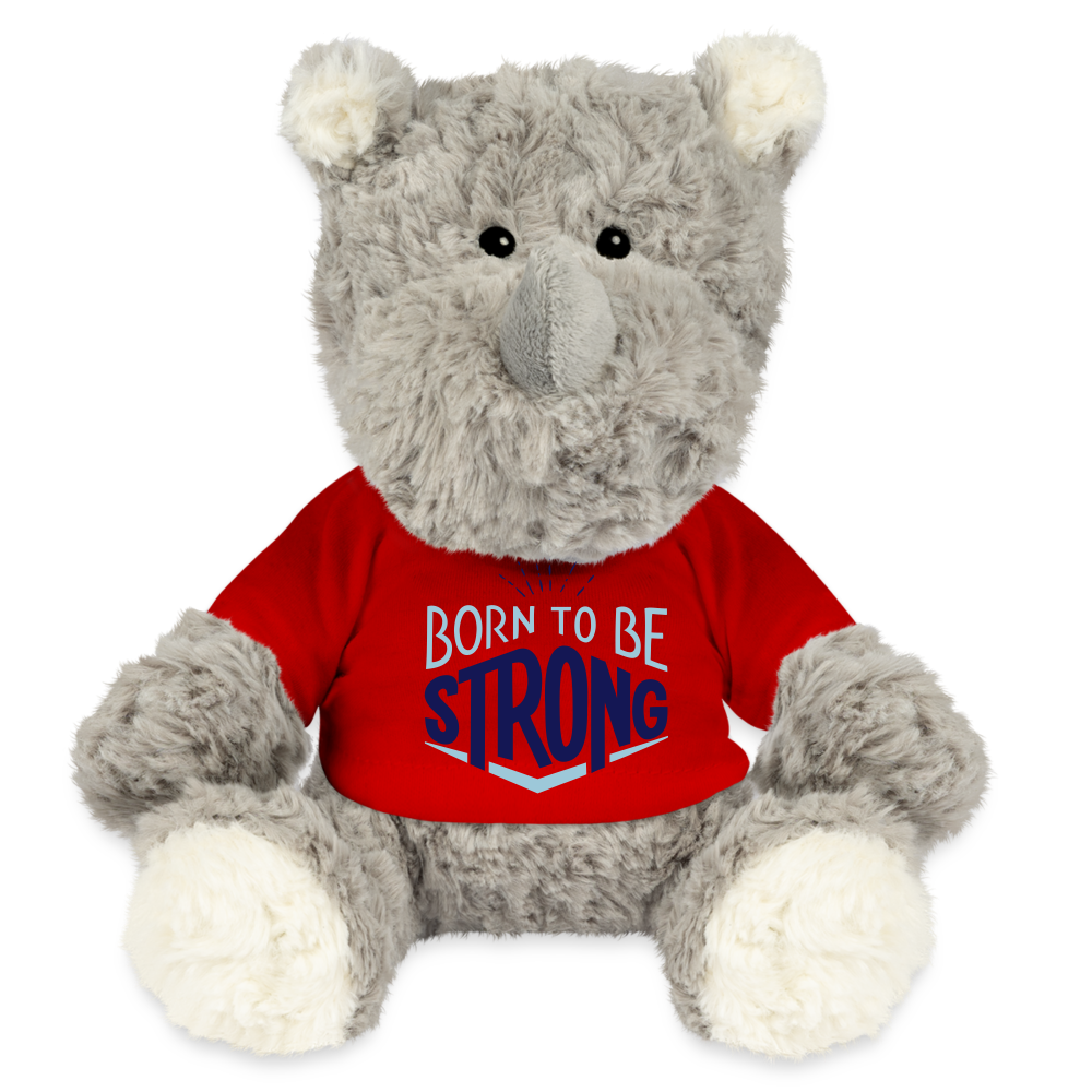 Maskottchen Nashorn "Strong" - mit Customizer personalisierbar - Rot