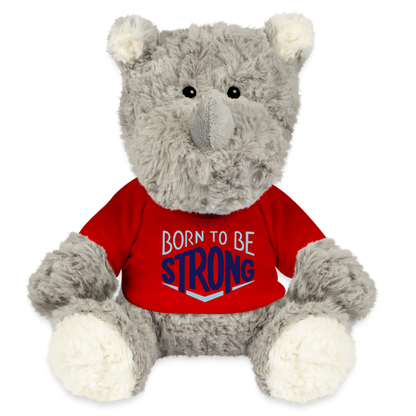 Maskottchen Nashorn "Strong" - mit Customizer personalisierbar - Rot