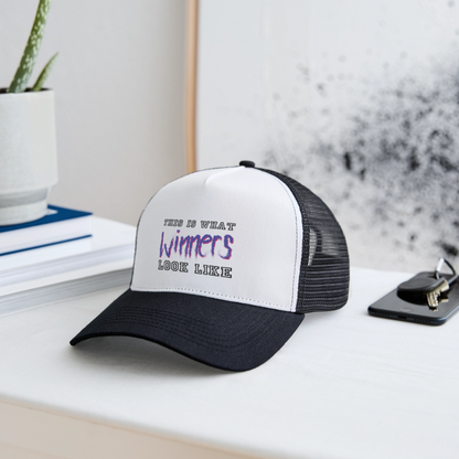Trucker Cap "Winner" - Weiß/Schwarz