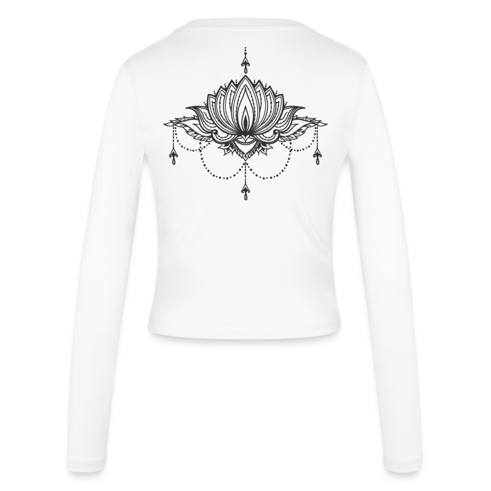 Frauen Slim Fit Langarmshirt "Henna" mit Customizer personalisierbar - Weiß