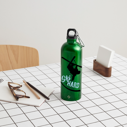 METALLIC Karabiner Wasserflasche "Ski Hard" - Kelly Green