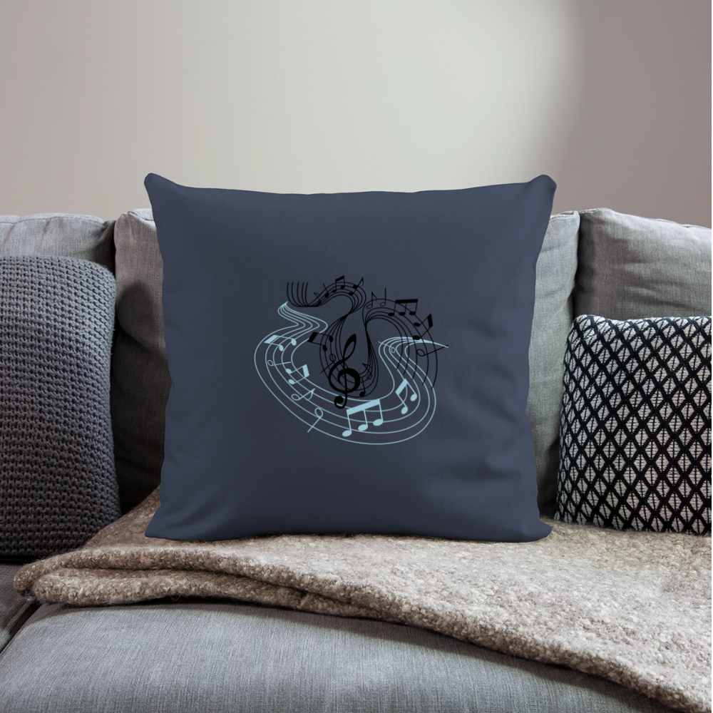 Sofakissen mit Füllung 44 x 44 cm "Musiknoten" - Navy